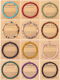 12PCS Natural Stone Bracelets for Women Men 4Mm Crystal Bracelets Semi-Precious Gemstone Beaded Bracelets round Beads Stretch Bracelet Jewelry Gifts