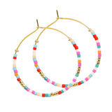 Summer Vibe circle plating stainless steel beaded gold plated earrings