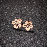 Amapola Flower stainless steel 18k gold plated ear studs