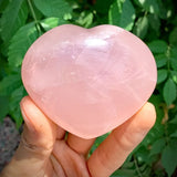 Natural Large Rose Quartz Heart Shaped Palm Stone 