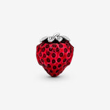 Seeded Strawberry Fruit Charm -  Bracelet Charm for  Moments Bracelets - Stunning Women'S Jewelry - Gift for Women - Made with Sterling Silver & Enamel, with Gift Box