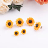 🌻 Sunflower 🌻 Resin silver plated ear studs