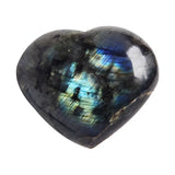 Heart Shaped Natural Labradorite Palm Stone Healing Gemstone Mineral Reiki Chakra Crystal Polished Pocket Stone