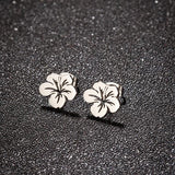 Amapola Flower stainless steel 18k gold plated ear studs