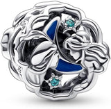 Pandora x DisneyAladdin, Princess Jasmine & Genie Glow-In-The-Dark Charm - Compatible Moments Jewelry - Made with Sterling Silver with Blue Cubic Zirconia - Gift for Her - with Gift Box