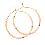 Summer Vibe circle plating stainless steel beaded gold plated earrings