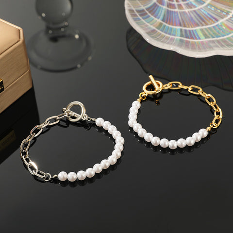Artificial pearl plating gold plated women's bracelets