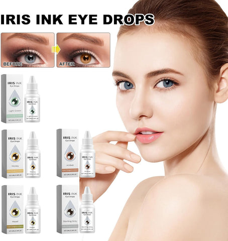 Color Changing Eye Drops, Color Changing Eye Drops, Eye Color Changing Drops,Nurbini Irisink Eye Drops, Fancy Drops Change Your Eye Color, Suitable for Light Color of Eye (Sterling Gray)