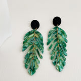 1 pair fashion leaf resin drop earrings