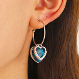 1 pair elegant simple style heart shape alloy drop earrings