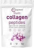 Multi Collagen Peptides Powder, 16 Oz - Hydrolyzed Protein Peptides | Type I,II,III,V,X with Hyaluronic Acid, Biotin & Vitamin C - Unflavored - Keto & Paleo Friendly, Ez Mix in Drinks