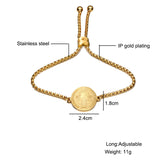 Saint Benito Stainless Steel 18K Gold Plated Adjustable Bracelet