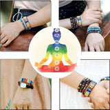 Unisex 7 Chakra Healing Bracelet Real Stones Leather 