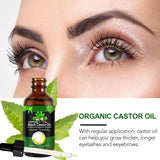 2 oz Organic Castor Oil Cold Pressed Unrefined Glass Bottle, Jamaican Black Castor Oil for Hair Growth, Skin Care, Eyelashes, Eyebrows & Nails