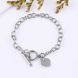 Heart Stainless Steel no inlaid bracelets