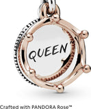 Queen & Regal Crown Dangle Charm -  Bracelet Charm for  Moments Bracelets - Stunning Women'S Jewelry - Gift for Women - Made with  Rose & Sterling Silver, with Gift Box