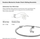 Jewelry Moments Slider Snake Chain Charm Cubic Zirconia Bracelet in Sterling Silver