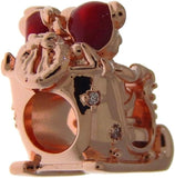 Pandora x Disney Mickey and Minnie Sled Rose Charm with Clear Cubic Zirconia and Red Enamel