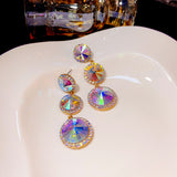 1 pair fashion round water droplets alloy drop earrings