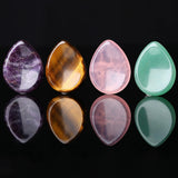 4 Piece Thumb Worry Stone Pocket Palm Stone Healing Crystals for Anxiety Relief Items Teardrop Shaped Smooth Stones (Rose Quartz/Amethyst/Green Aventurine/Tiger'S Eye)