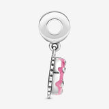 Pink Birthday Cake Dangle Charm - Compatible with  Moments Bracelets - Jewelry for Women - Gift for Women - Made with Sterling Silver, Cubic Zirconia & Enamel, with Gift Box