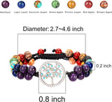 Chakra Bead Bracelets for Women - 8Mm 7 Chakra Healing Bracelet with Real Stones Anxiety Meditation Yoga Gemstone Jewelry