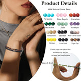 12PCS Natural Stone Bracelets for Women Men 4Mm Crystal Bracelets Semi-Precious Gemstone Beaded Bracelets round Beads Stretch Bracelet Jewelry Gifts