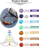 7 Chakra Necklace for Women Natural Chakra Gemstone Healing Crystal Yoga Mala Beads Necklace Engery Reiki Crystal Beaded Necklace Jewelry Mothers Day Birthday Gift