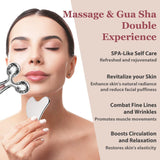 Stainless Steel Gua Sha and Face Roller Set, for Face Sculpting, Metal Skin Care, Massager for Women