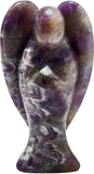 3" Amethyst Guardian Angel Statues,Pocket Crystal,Hand Carved Figurine Sculpture 