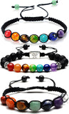 Unisex Chakra Crystal Bracelets 7 Chakras Natural Stones Beaded Bracelet