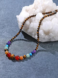 7 Chakra Necklace for Women Natural Chakra Gemstone Healing Crystal Yoga Mala Beads Necklace Engery Reiki Crystal Beaded Necklace Jewelry Mothers Day Birthday Gift