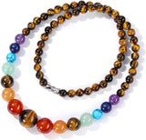 7 Chakra Necklace for Women Natural Chakra Gemstone Healing Crystal Yoga Mala Beads Necklace Engery Reiki Crystal Beaded Necklace Jewelry Mothers Day Birthday Gift