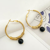 Drop Earrings Solid Color Stainless Steel 14K Gold Plated