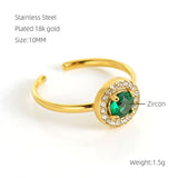 Choose your favorite Zircon Stainless Steel 18K Gold Plated Adjustable Ring
