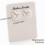 Pearl Cluster Solid Color Plating Copper Ear Studs