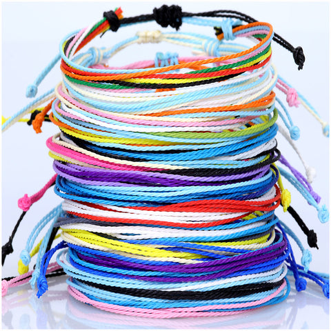 Wax Colorful Knitting Unisex Bracelets