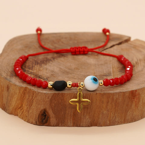 Lucky eye Stainless Steel glass rope women's bracelets