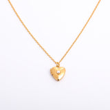 Birthstone Heart Shape Titanium Steel 14K Gold Plated Pendant Necklace