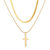 Cross Layered Necklace Gold Plated