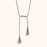 Water Droplets Solid Color Stainless Titanium Steel Plating 18K Necklace