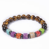 Unisex natural stone turquoise tiger eye bracelets