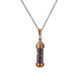 Elegant Natural Stone Stainless Steel 18K Gold Plated Pendant Necklace