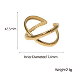 simple style solid color stainless steel plating gold plated open rings