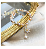 Natural pearl flower copper inlay zircon bracelets