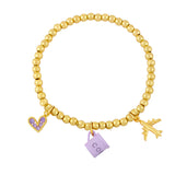 Trending bracelet cute coffee cup airplane love heart pendant bead bracelet