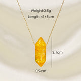 Natural Stone Stainless Steel Plating 14K Gold Plated Pendant Necklace