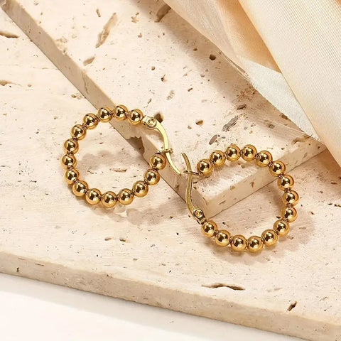 Simple Style Round Plating Stainless Steel Gold Plated Earrings