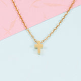 basic classic style cross stainless steel plating gold plated silver plated pendant necklace