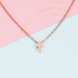 basic classic style cross stainless steel plating gold plated silver plated pendant necklace